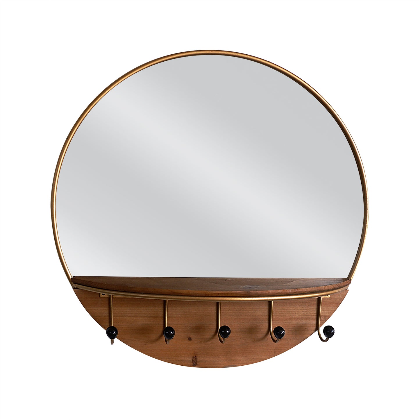 Eomer Wall Mirror with Hanger Gold Metal/Wood/Glass 61.5x13x61.5