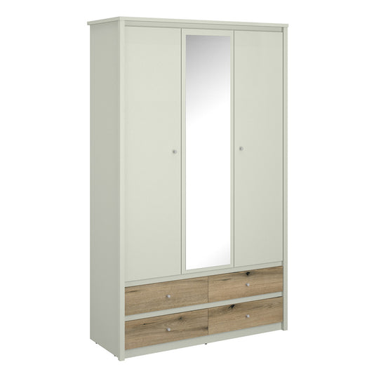 Ντουλάπα Τρίφυλλη με Καθρέφτη Karin Cashmere-Evoke Oak 127x50.5x210.5