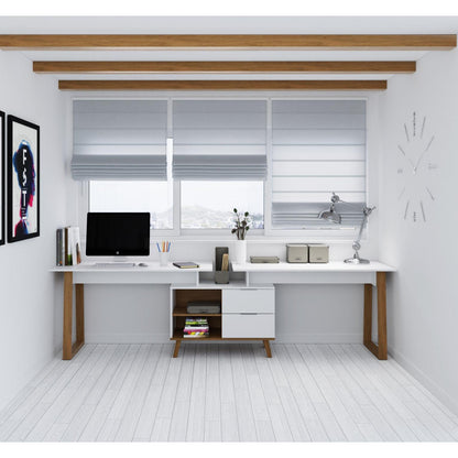 Σύνθεση Γραφείου Neptune Σετ 3 Τμχ Λευκό-Σονόμα