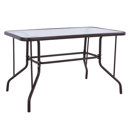 Τραπέζι Venus Καφέ με Γυάλινη Επιφάνεια 110x60x71