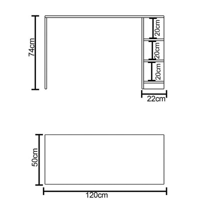 Γραφείο HADIZA Λευκό/Δρυς Μοριοσανίδα 120x50x74