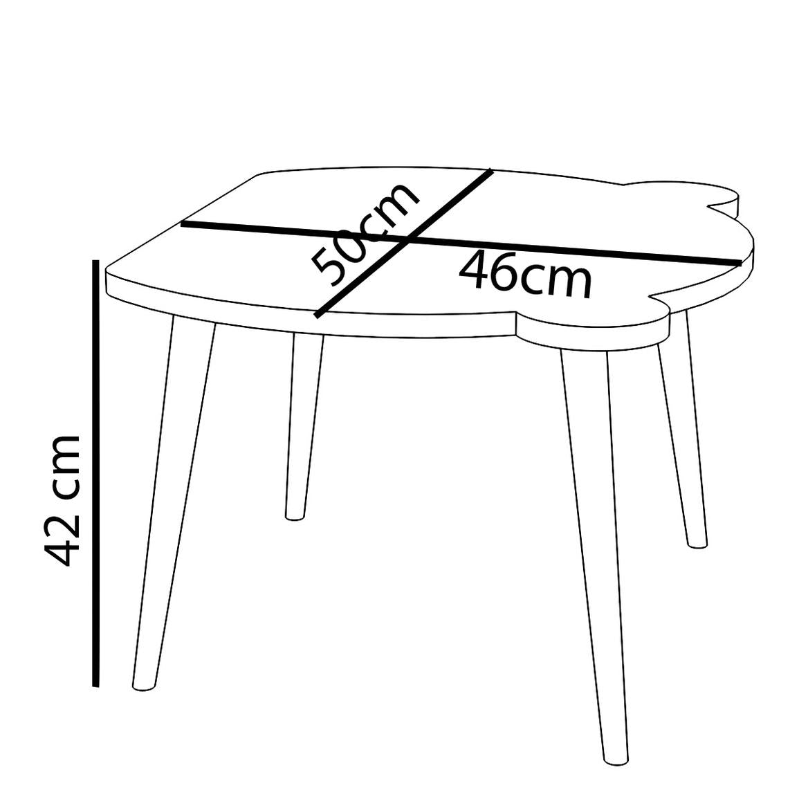 Τραπεζάκι Παιδικό Amahle με Κάθισμα Λευκό MDF/Ξύλο 46x50x42