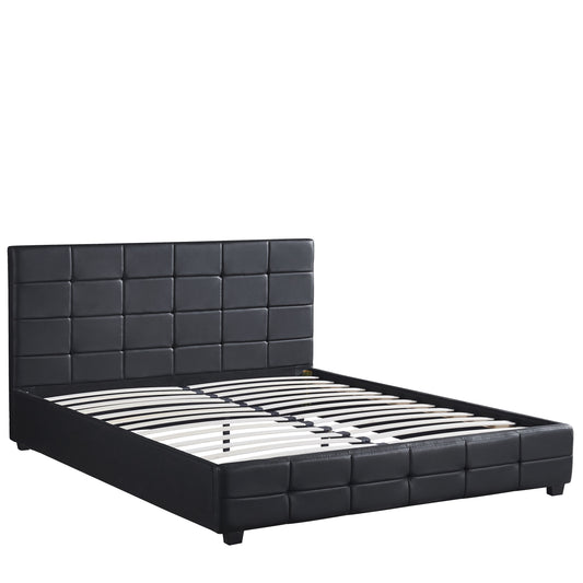 Κρεβάτι ABELIA Μαύρο PU (Στρώμα 160x200εκ)