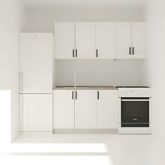 Κουζίνα Modest Σετ 5 Κουτιών Λευκή Άνω Κουτιά 170εκ Κάτω 110εκ