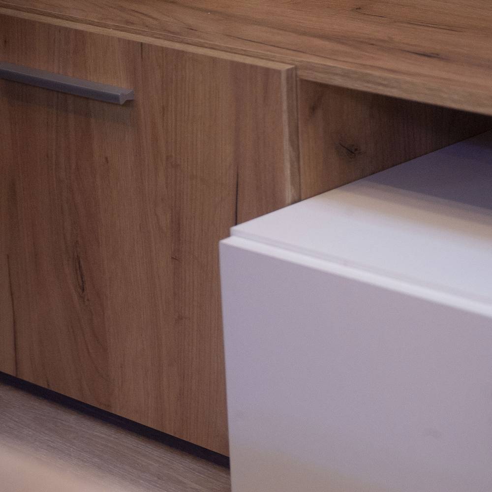 Σύνθεση Τηλεόρασης Astin 203x45.3x180 Χρυσός Δρυς με Λευκό