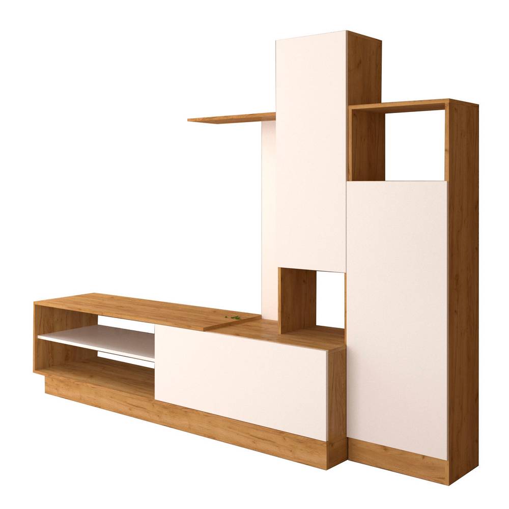 Σύνθεση Τηλεόρασης Melisa Χρυσός Δρυς με Λευκό 240x45x180