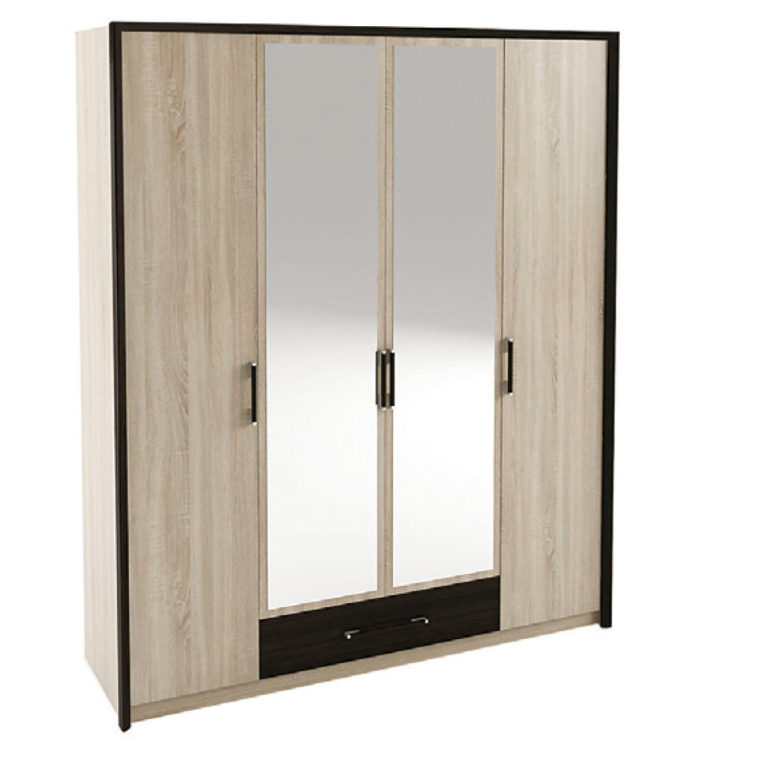 Ντουλάπα Τετράφυλλη Scarlet Sonoma-Wenge 180x58x212