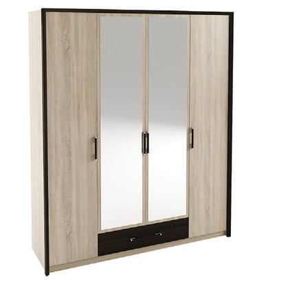 Ντουλάπα Τετράφυλλη Scarlet Sonoma-Wenge 180x58x212