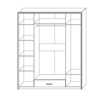 Ντουλάπα Τετράφυλλη Scarlet Sonoma-Wenge 180x58x212