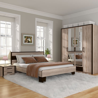 Ντουλάπα Τετράφυλλη Scarlet Sonoma-Wenge 180x58x212