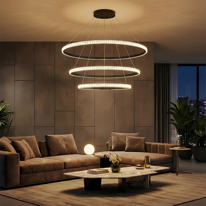 DIAMOND KLV-101-0239 Κρεμαστό Φωτιστικό Οροφής LED 120W 12000lm 180° AC 220-240V IP20 Ρυθμιζόμενο Λευκό CCT με Χειριστήριο από 2700K έως 6000K Dimmable - Lumileds SMD Chip - Μαύρο Ματ - Μ80 x Π80 x Υ80