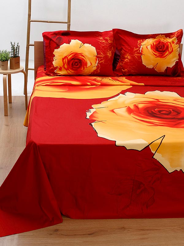 Σετ Σεντόνια Satin Εμπριμέ 240 Υπέρδιπλο 235x260εκ