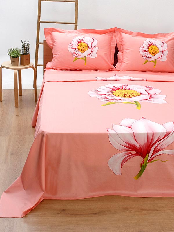 Σετ Σεντόνια Satin Εμπριμέ 40432 Υπέρδιπλο 235x260εκ