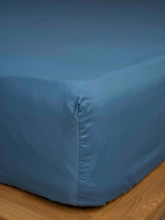 Κατωσέντονο Cotton Feelings με Λάστιχο 104 Blue Ημίδιπλο 120x200+30εκ