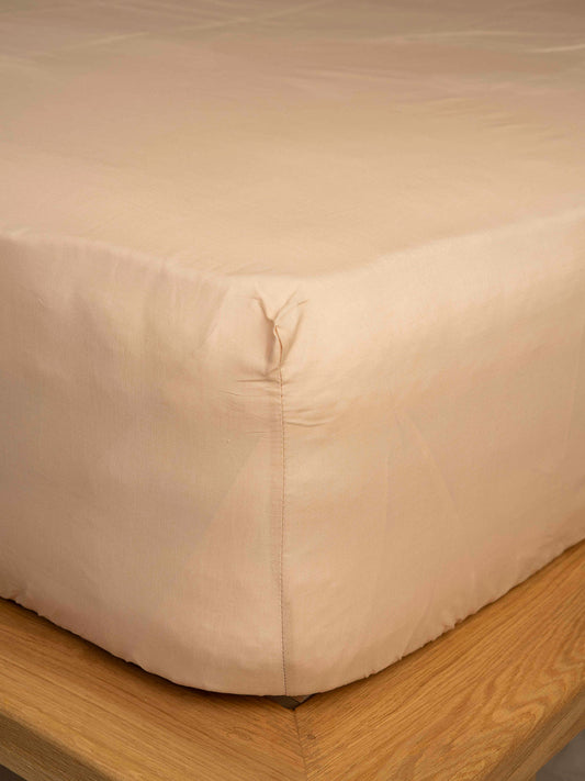 Κατωσέντονο Cotton Feelings με Λάστιχο 110 Beige Διπλό 160x200+30εκ