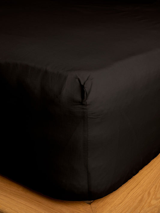 Κατωσέντονο Cotton Feelings με Λάστιχο 111 Black Διπλό 160x200+30εκ