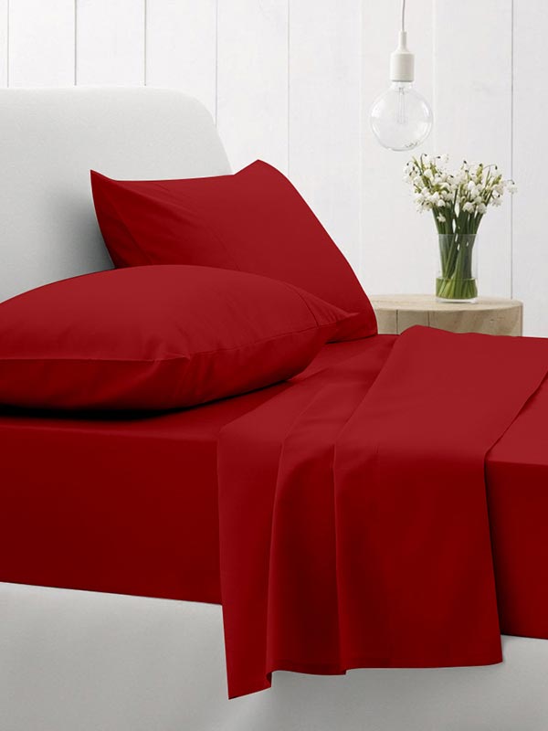 Σεντόνι Cotton Feelings Φλατ 113 Red Μονό 165x270εκ