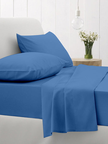 Σεντόνι Cotton Feelings Φλατ 104 Blue Μονό 165x270εκ
