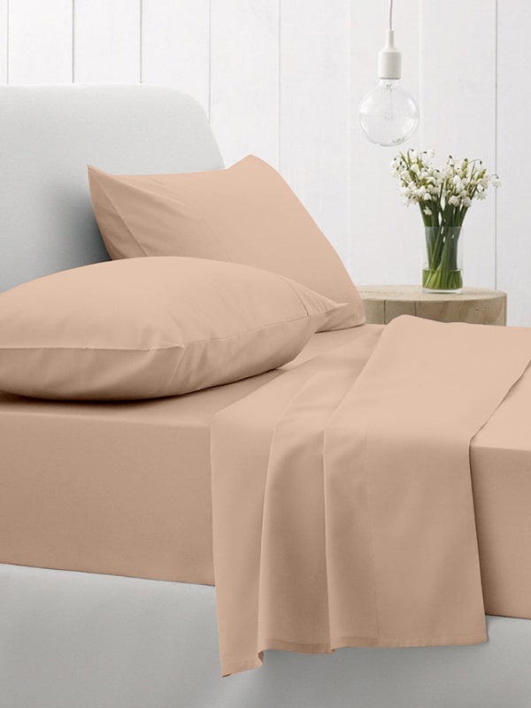 Σεντόνι Cotton Feelings Φλατ 110 Beige Υπέρδιπλο 235x270εκ