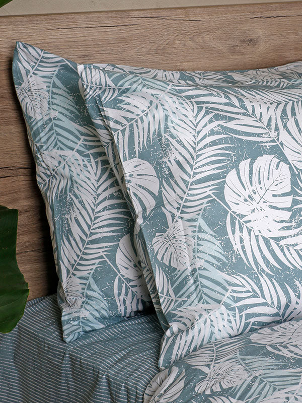 Σετ Σεντόνια Cotton Feelings 2038 Aqua Μονό 165x270εκ