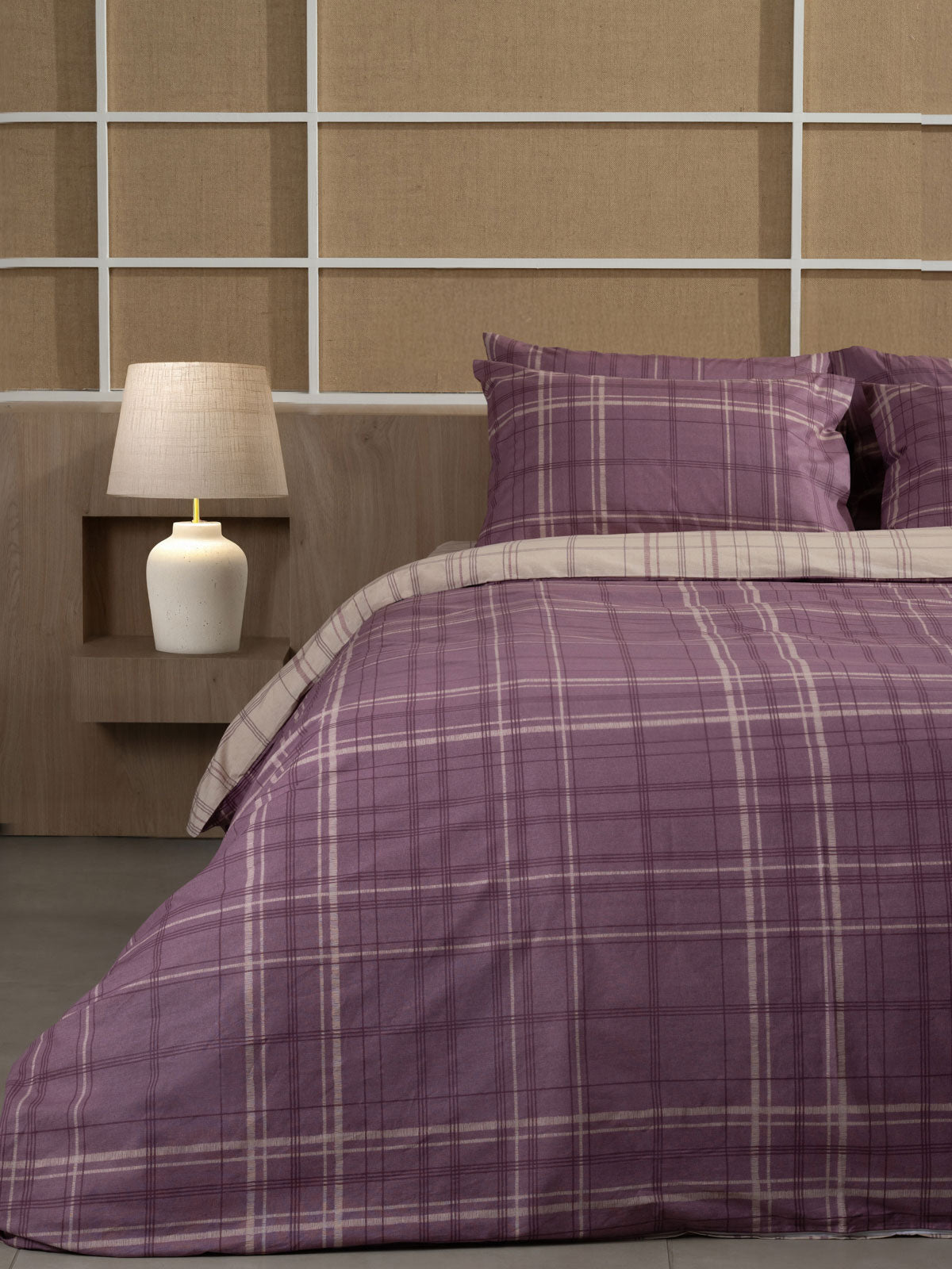 Σετ Σεντόνια Cotton Feelings 2066 Mauve Μονό με Λάστιχο 105x205+30εκ