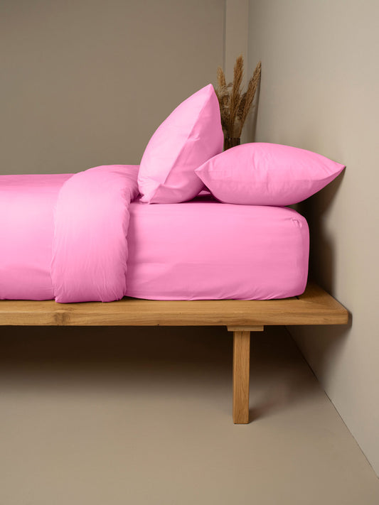 Σετ Σεντόνια Cotton Feelings 112 Fuchsia Μονό με Λάστιχο 105x205+30εκ