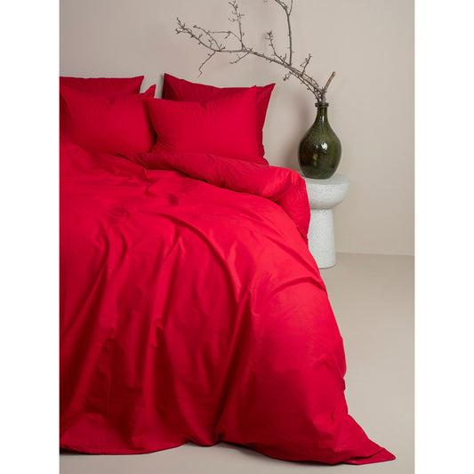 Σετ Σεντόνια Cotton Feelings 113 Red Μονό 165x270εκ
