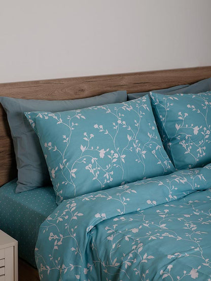 Σετ Σεντόνια Cotton Feelings 924 Aqua Μονό 165x270εκ