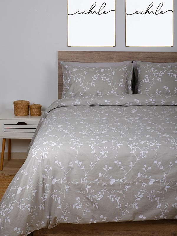 Σετ Σεντόνια Cotton Feelings 924 Grey Μονό 165x270εκ