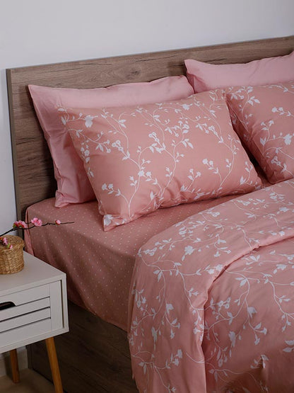 Σετ Σεντόνια Cotton Feelings 924 Pink Μονό 165x270εκ