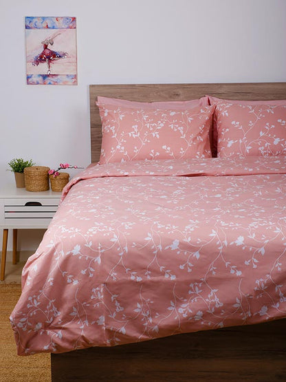 Σετ Σεντόνια Cotton Feelings 924 Pink Μονό 165x270εκ