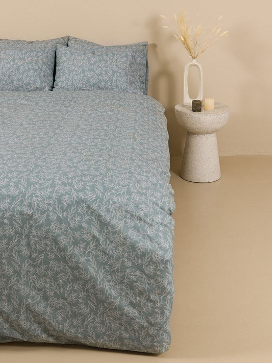 Σετ Σεντόνια Cotton Feelings 2052 Aqua Διπλό με Λάστιχο 150x205+30εκ