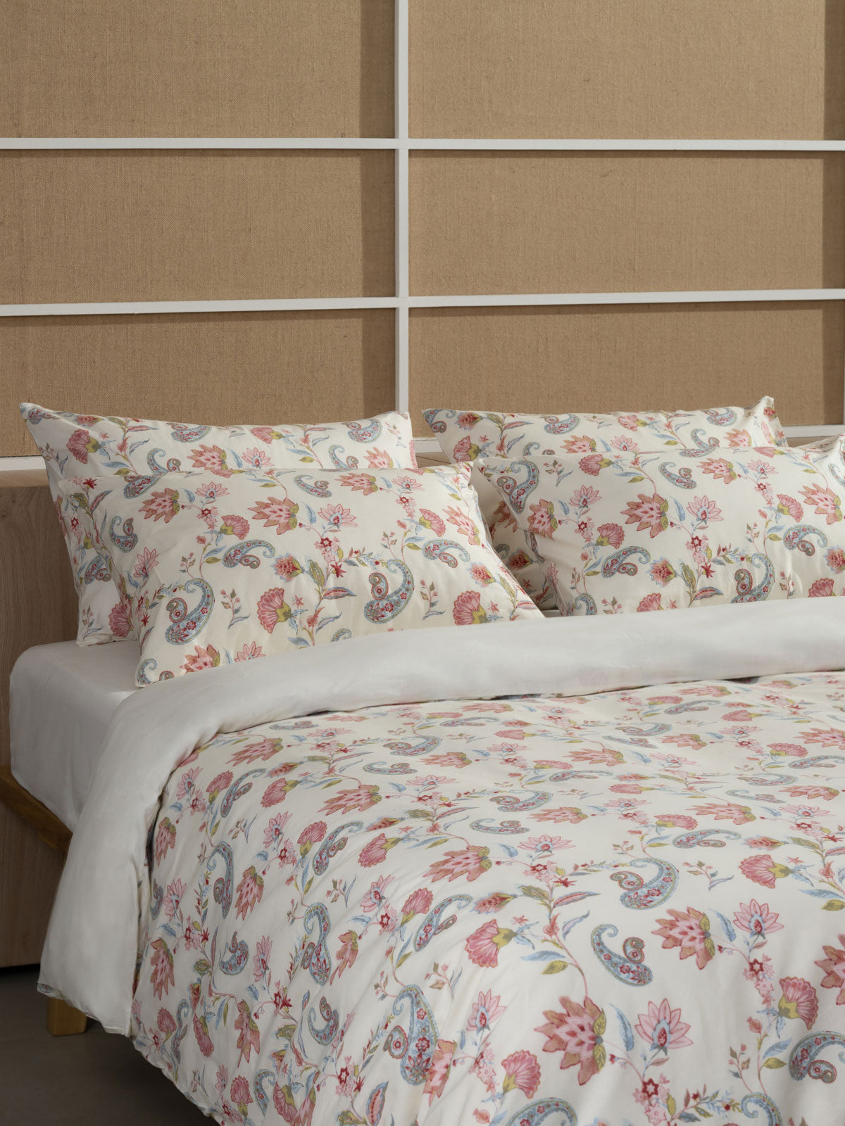 Σετ Σεντόνια Cotton Feelings 2068 Ecru Διπλό με Λάστιχο 150x205+30εκ