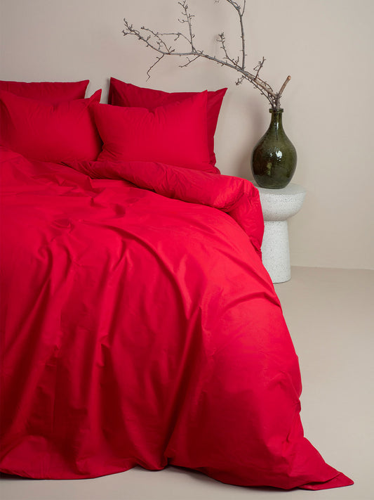 Σετ Σεντόνια Cotton Feelings 113 Red Διπλό 200x270εκ