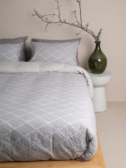 Σετ Σεντόνια Cotton Feelings 2048 Grey Υπέρδιπλο Με Λάστιχο (170x205+30)