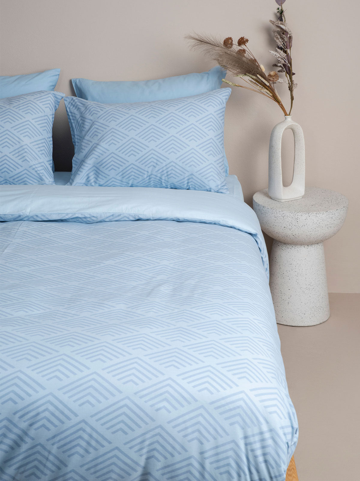 Σετ Σεντόνια Cotton Feelings 2048 Blue Υπέρδιπλο Με Λάστιχο (170x205+30)