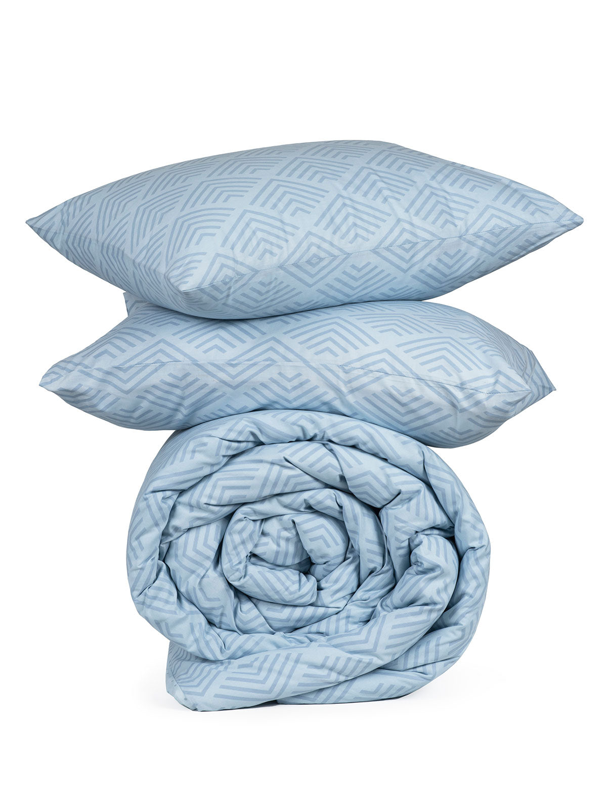 Σετ Σεντόνια Cotton Feelings 2048 Blue Υπέρδιπλο Με Λάστιχο (170x205+30)