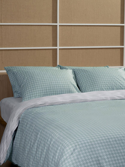 Σετ Σεντόνια Cotton Feelings 2064 Aqua Υπέρδιπλο με Λάστιχο 170x205+30εκ