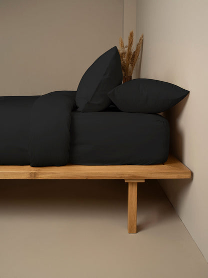 Σετ Σεντόνια Cotton Feelings 111 Black Υπέρδιπλο 235x270εκ