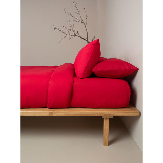 Σετ Σεντόνια Cotton Feelings 113 Red Υπέρδιπλο με Λάστιχο 170x205+30εκ
