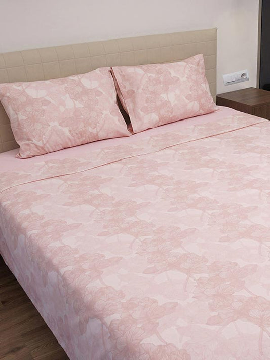 Σετ Σεντόνια Cotton Feelings 2032 Pink Υπέρδιπλο 235x270εκ