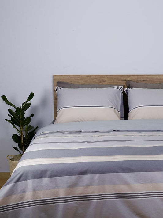 Σετ Σεντόνια Cotton Feelings 2034 Grey Υπέρδιπλο 235x270εκ