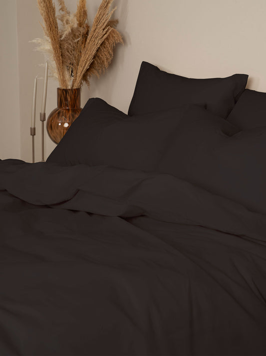 Σετ Σεντόνια Cotton Feelings 111 Black King Size 260x270εκ