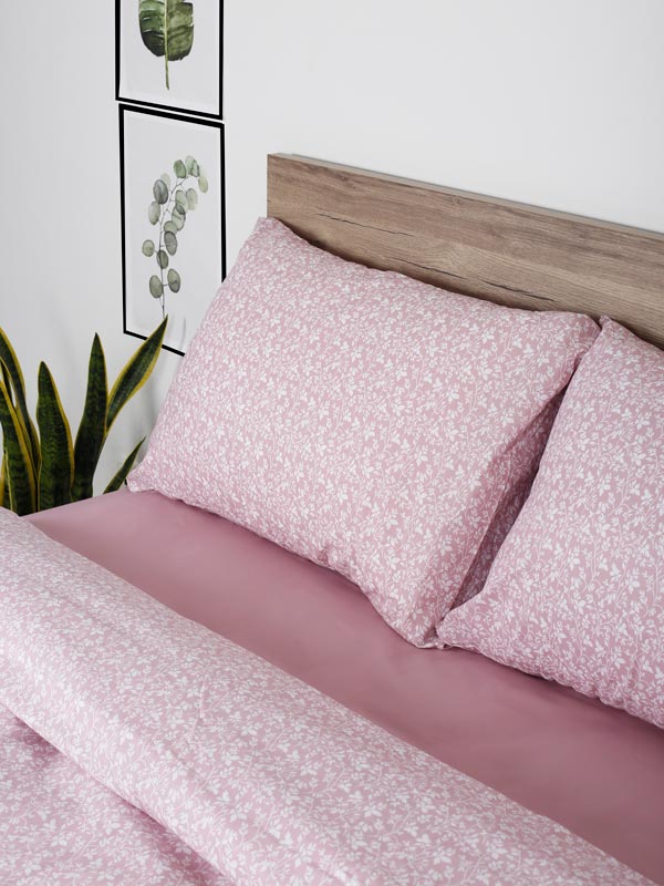 Σετ Σεντόνια Cotton Feelings 920 Pink King Size 260x270εκ