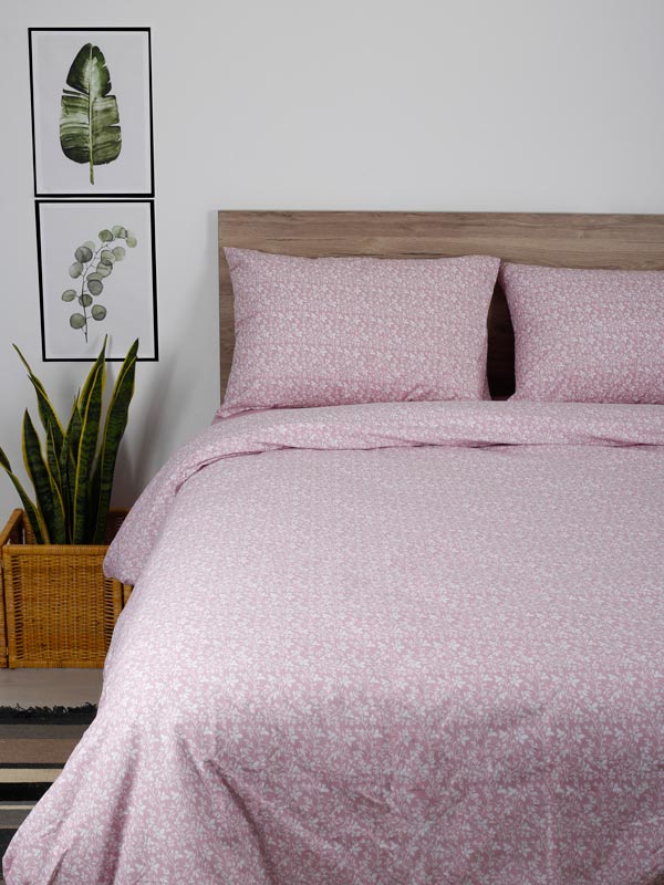 Σετ Σεντόνια Cotton Feelings 920 Pink King Size 260x270εκ