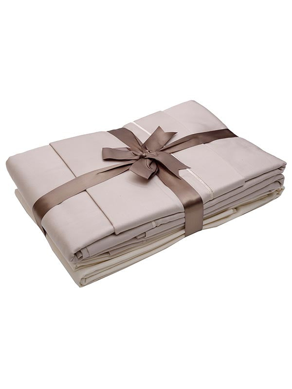 Σετ Σεντόνια Satin Μονόχρωμα Beige King Size (270x280)