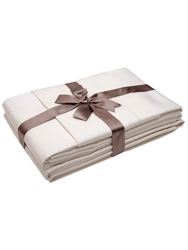 Σετ Σεντόνια Satin Μονόχρωμα Ecru King Size 270x280εκ