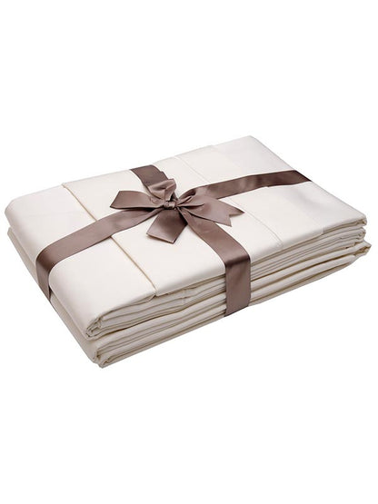 Σετ Σεντόνια Satin Μονόχρωμα Ecru King Size 270x280εκ