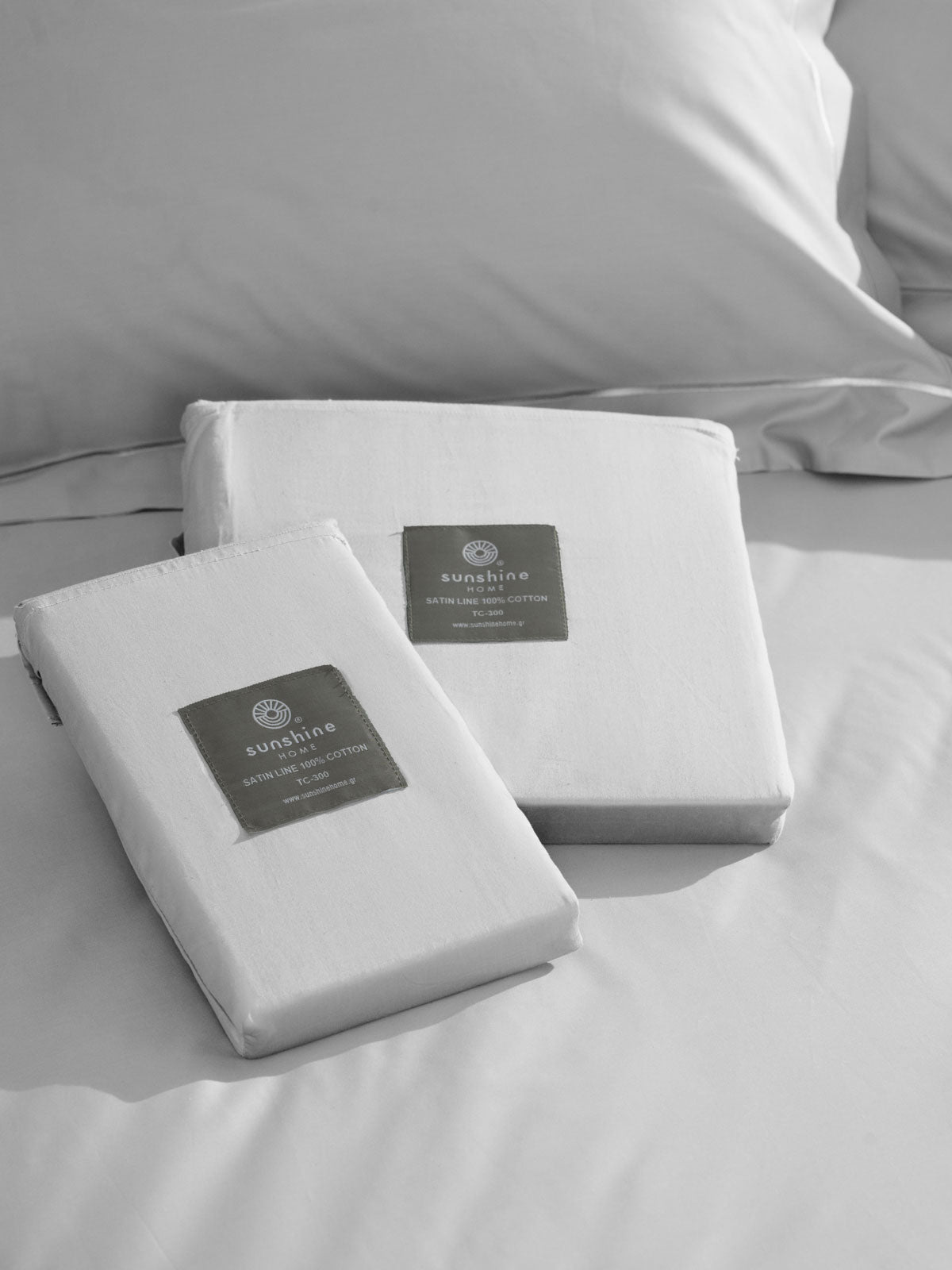 Σετ Σεντόνια Βαμβακοσατέν Omnia Μονόχρωμα White King Size 280x300εκ