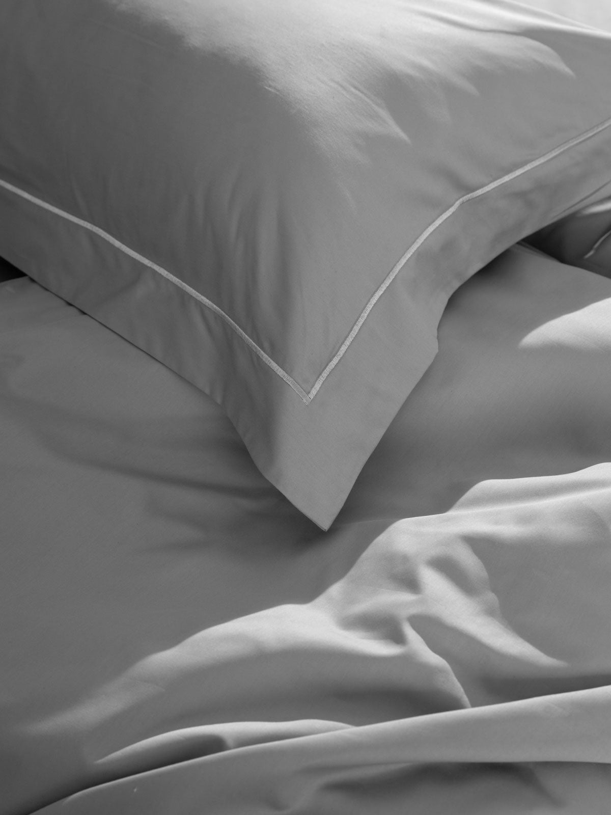 Σετ Σεντόνια Βαμβακοσατέν Omnia Μονόχρωμα Grey King Size 280x300εκ